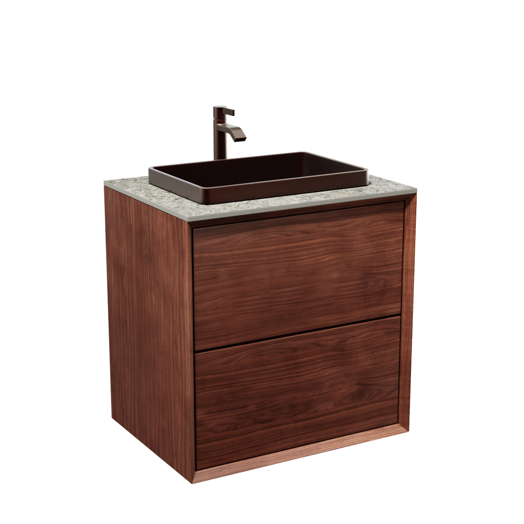 Walnut vanity unit 60 cm – Without washbasin