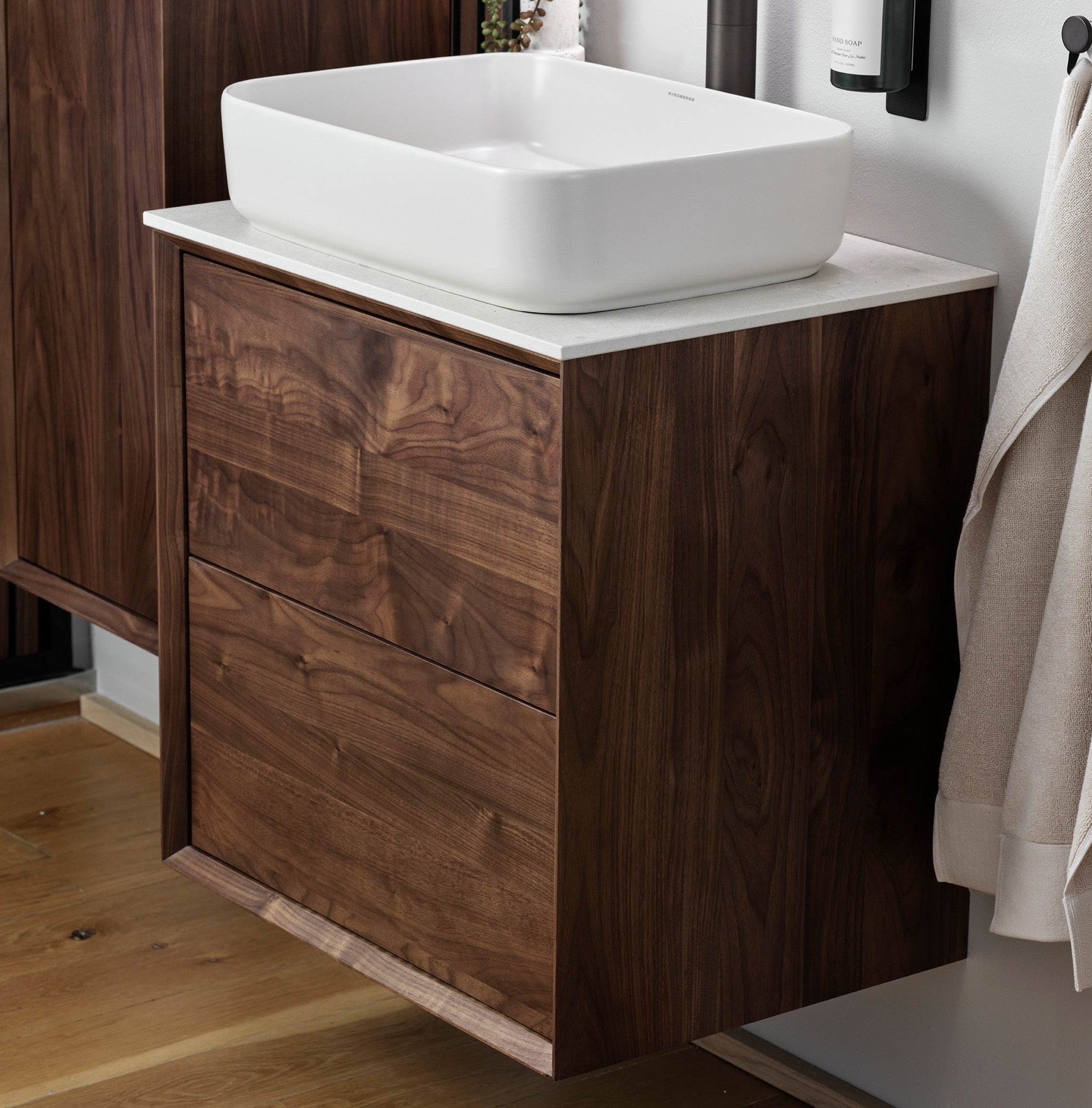 Walnut vanity unit 60 cm – Without washbasin