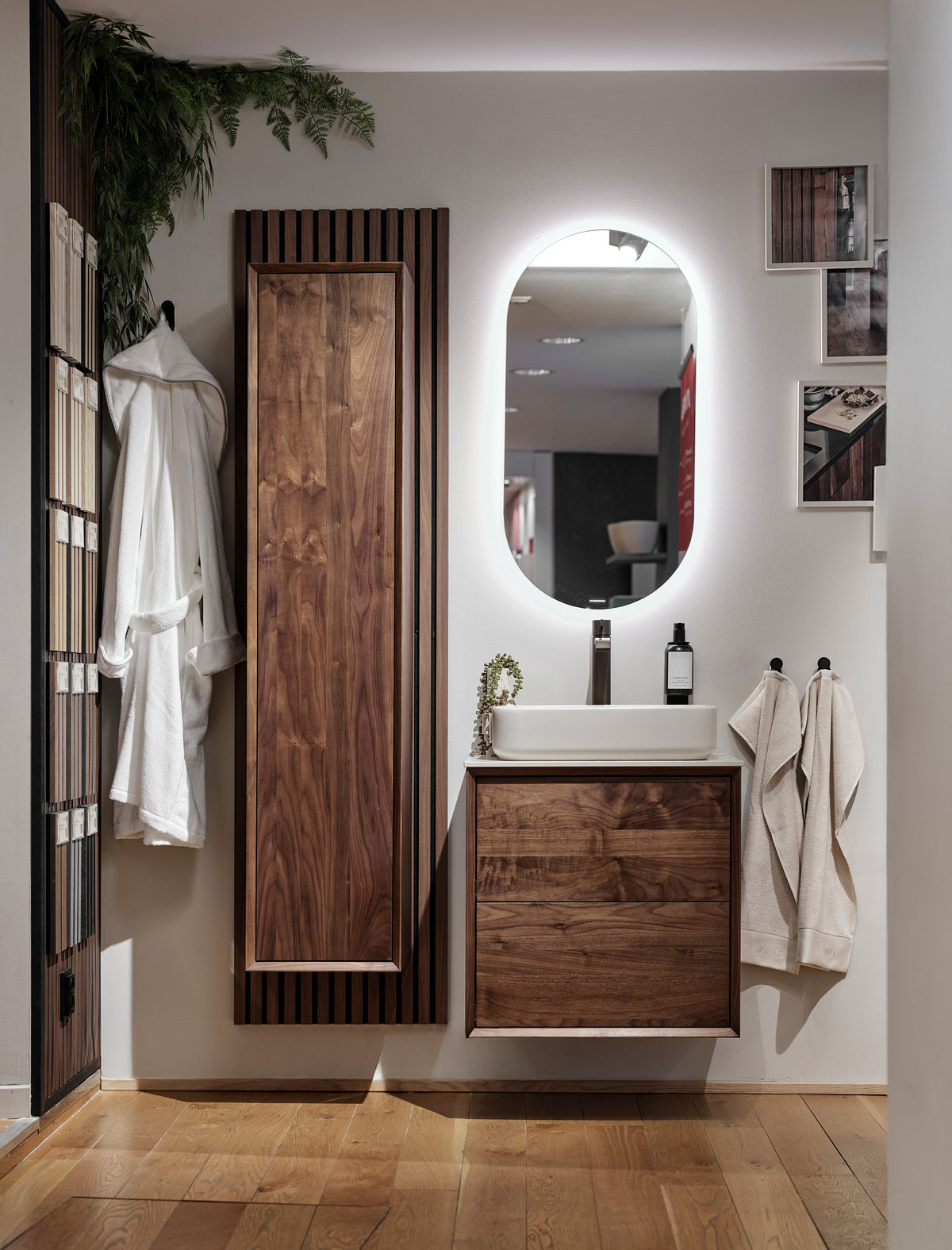 Walnut vanity unit 60 cm – Without washbasin
