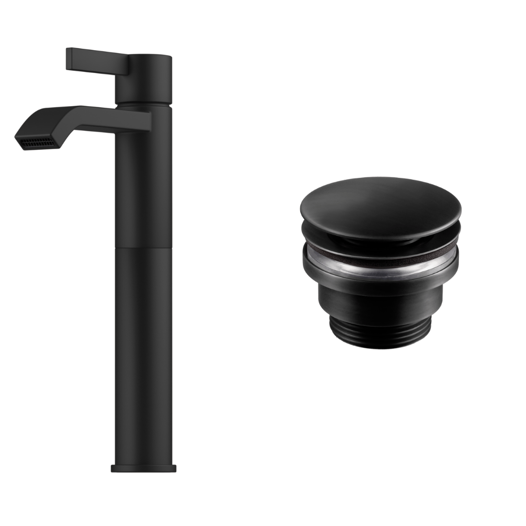 Mixer tap package for countertop washbasins – choose design and finish