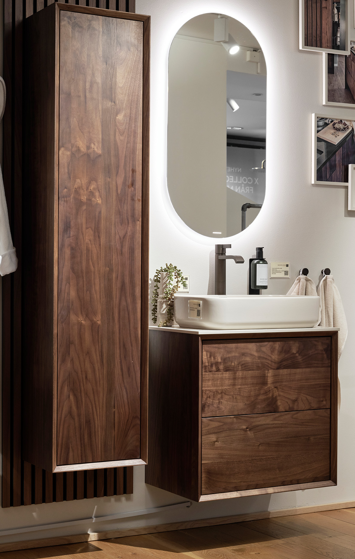 Walnut vanity unit 60 cm – Without washbasin