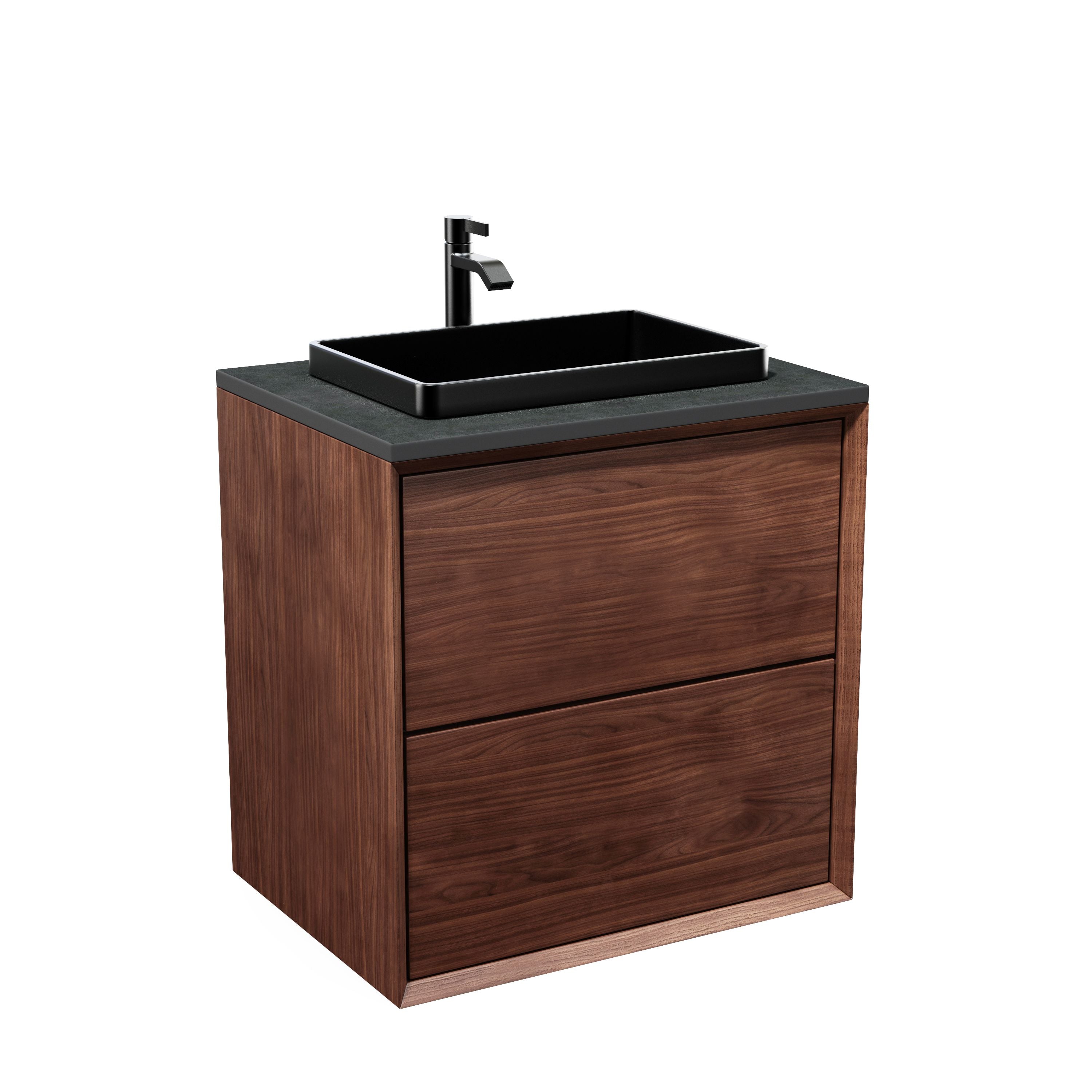 Vanity unit solid walnut – Dark exclusive design