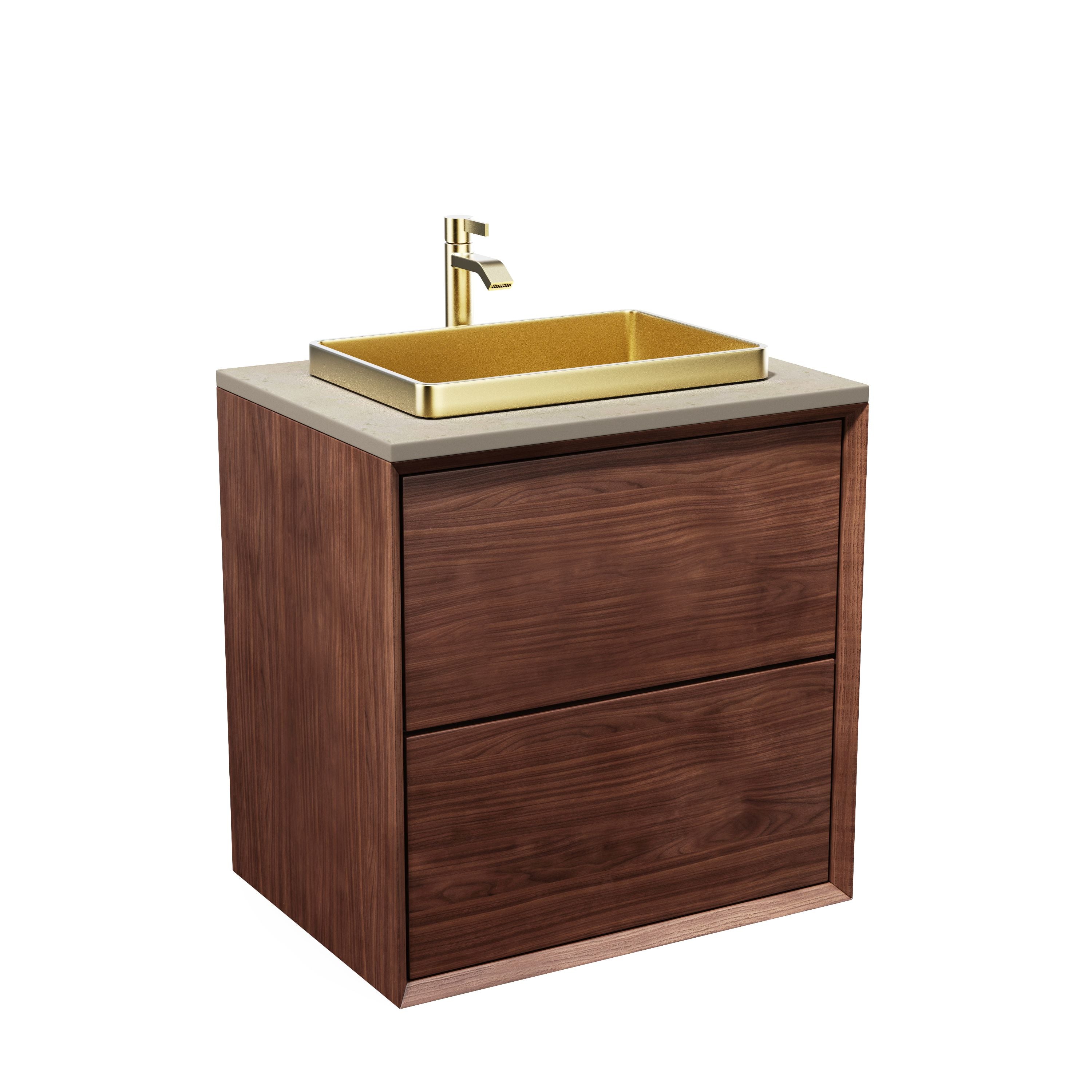 Walnut vanity unit 60 cm – Without washbasin