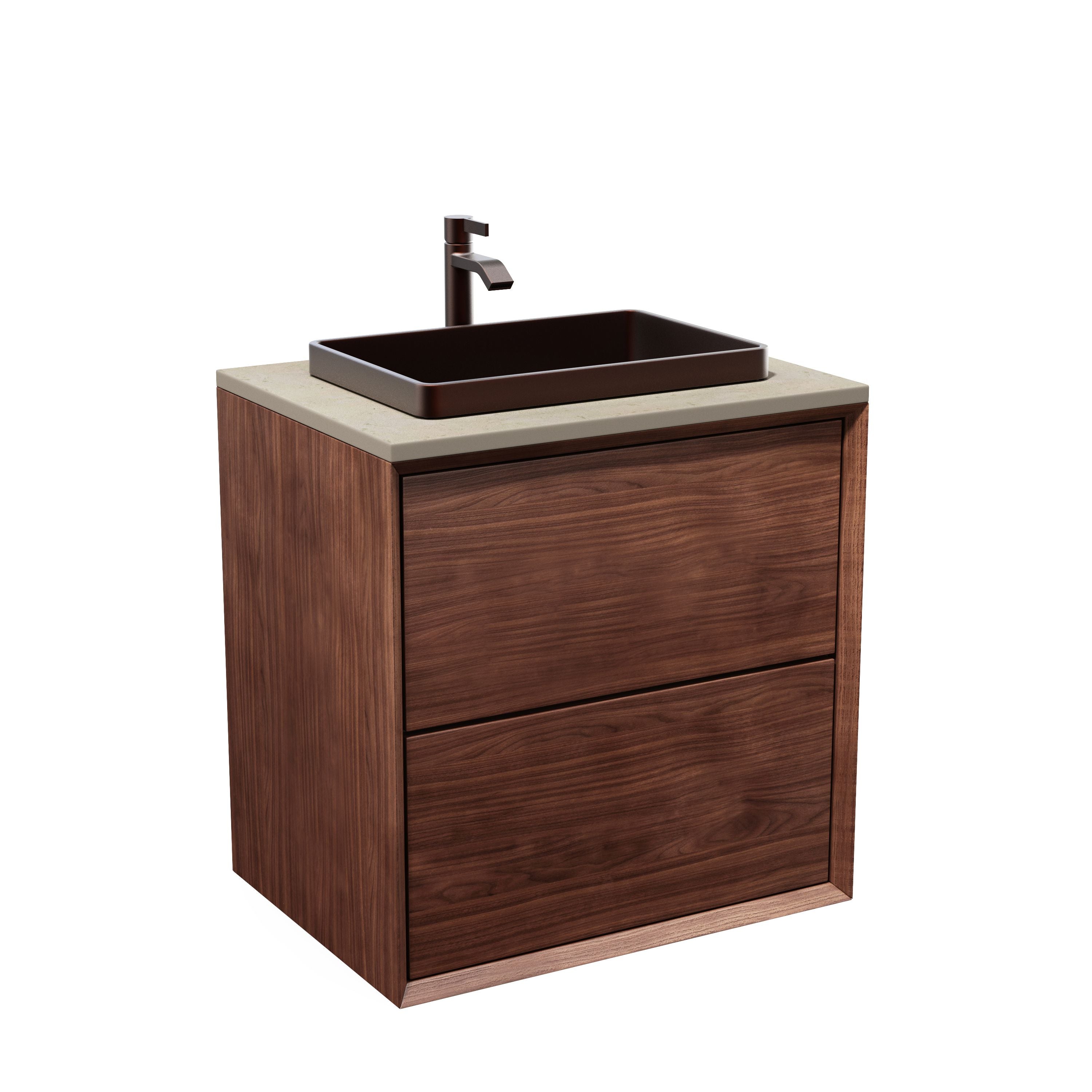 Walnut vanity unit 60 cm – Without washbasin